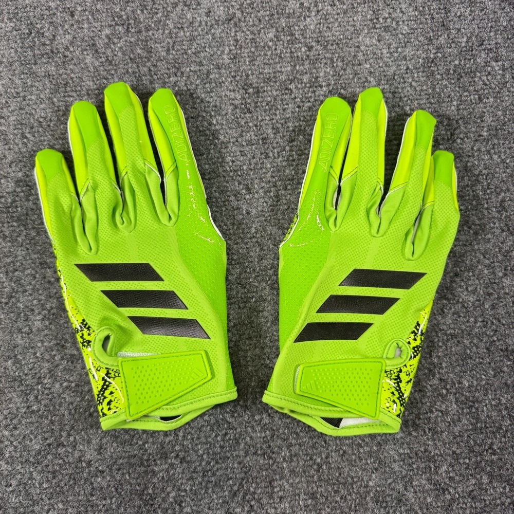 Size 4XL adidas Adizero 15 Electric Exotic Speed Receiver Football Gloves Green - Picture 3 of 5